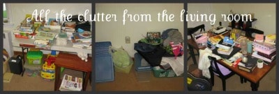 Living Room Clutter Spring Cleaning